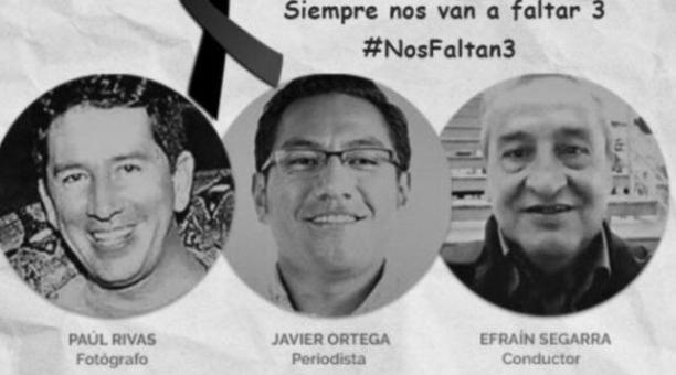 Imagen con la que el delantero Felipe Caicedo se solidarizó con las familias de Paúl, Javier y Efraín