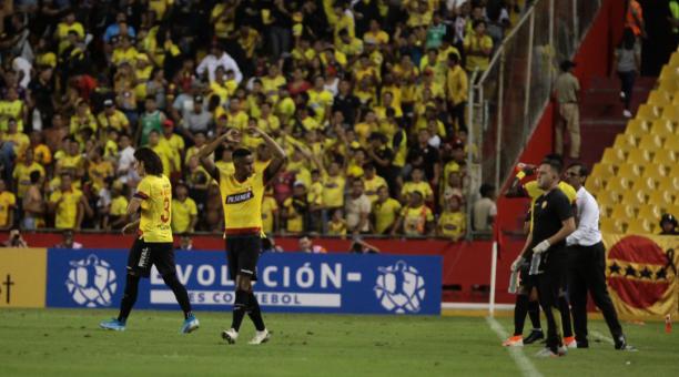 Fidel Martínez celebra uno de los goles que marcó en la Copa Libertadores 2020 con la camiseta de Barcelona de Guayaquil. Foto: Archivo / EL COMERCIO.