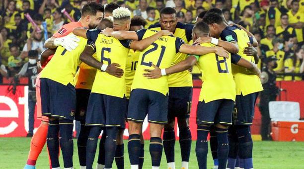 Jugadores de la selección ecuatoriana concentrando antes del partido. Foto: Instagram La Tri.