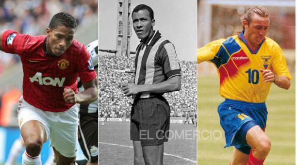 Antonio Valencia, Alberto Spencer y Álex Aguinaga forman parte de los mejore futbolistas ecuatorianos. Foto: Archivo El Comercio y Agencia EFE
