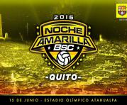 Este cartel promociona la Noche Amarilla Quito.