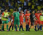 La selección de Chile logró su negocio: conseguir un buen resultado en el calor de Barranquilla. Foto: AFP