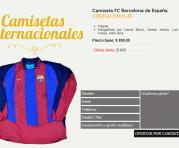 Esta es la camiseta del FC Barcelona firmada por Messi que se oferta en el portal.
