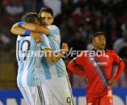 Los jugadores del Atlético Tucumán celebran la clasificación tras ganar a El Nacional. Foto: AFP
