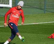 Neymar en el entrenamiento del PSG