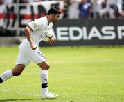 Caudio Bieler celebra un gol con Liga de Quito