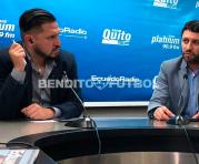 Alfredo Altamirano (der.), gerente de Marketing de CNT, en la entrevista en BENDITO FÚTBOL Radio
