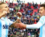 Ciro Immobile festeja el gol al último minuto con la Lazio