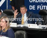 Carlos Villacís, en la reunión del Congreso Ordinario de la FEF, a inicios de año
