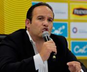 Francisco Egas, en una conferencia de prensa, en la Casa de la Selección, en Quito