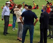 Integrantes del COE Nacional visitaron el estadio de Aucas para verificar su protocolo. Foto: Secretaría del Deporte