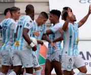 Los jugadores del Guayaquil City celebran un gol en el estadio Christian Benítez. Foto: Guayaquil City